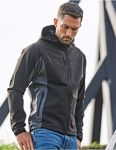 T-9514-Mens Hooded Lightweight Performance Softshell Jacket